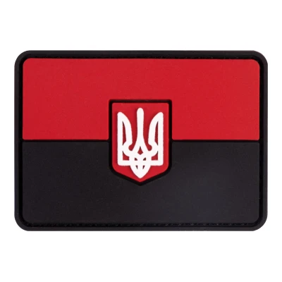 Патч (шеврон) «Прапор» від Brand Element. М’який ПВХ пластик. Червоно-чорний