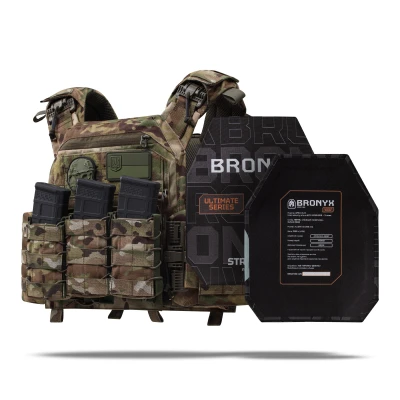 Бронежилет збільшений 3 класу (PRO) XL. Вага 3.7 кг. Поліетиленові плити 1.29 кг. Мультикам