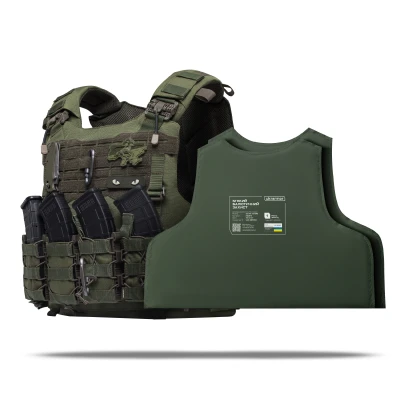 Бойовий бронежилет IBV-1. Вага 3.1 кг. Збільшена площа захисту. Олива. S/M