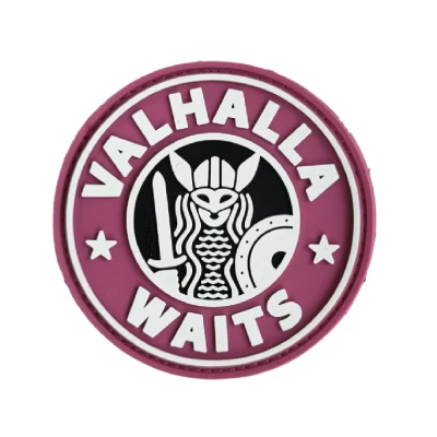 Патч (шеврон) «Valhalla Waits» R3ICH. М’який ПВХ пластик. Рожевий