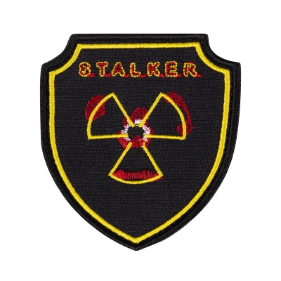 Шеврон (нашивка) S.T.A.L.K.E.R., 8.5х8 см. Оранжево-черный