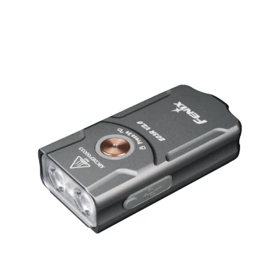 Ліхтар наключний Fenix E03R V2.0. Два режими (білий та червоний). Сірий