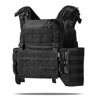 Плитоноска покращена (PRO) зі збільшеними камербандами | під бронеплити 25х30 см. Чорний