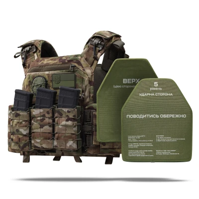 Бронежилет збільшений 5 класу (PRO). Вага 7 кг. Керамічні бронеплити 3.38 кг. Мультикам