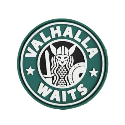Патч (шеврон) «Valhalla Waits» R3ICH. М’який ПВХ пластик. Зелений
