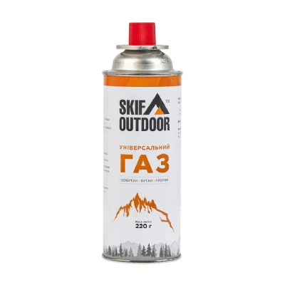 Газовий туристичний балон Skif Outdoor. Цанговий з клапаном, 220 г.