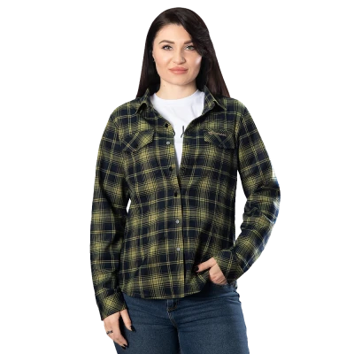 Сорочка жіноча Pani «Буревій» (Logo Tan), Camotec. Lime Green/Navy