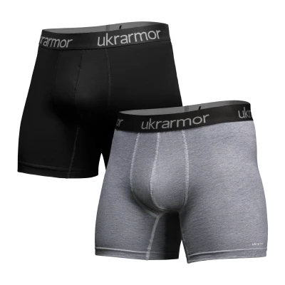 Труси чоловічі “Soldier's Boxer” (2 шт.). Матеріал Charged Cotton. Сірий-Чорний