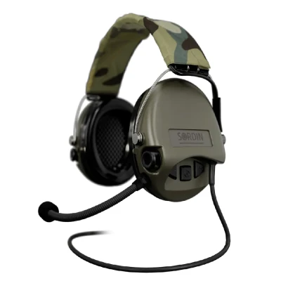 Активні навушники Sordin Supreme MIL CC з верхнім тримачем. Зелений