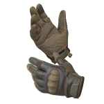 Тактичні рукавички Glotac, шкіряні. Посилені вставки на кісточках. Колір Олива