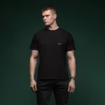 Футболка Basic Military T-shirt. Cotton and Elastane, чорний 2