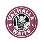 Патч (шеврон) «Valhalla Waits» R3ICH. М’який ПВХ пластик. Рожевий