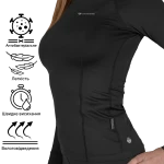 Лонгслів жіночий Pani CoolPass SJ Camotec. Чорний 3