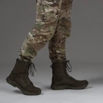 Берці зимові тактичні високі WarFlex. Шкіряні (нубук). Підвищена міцність. Олива 3