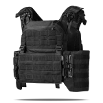 Плитоноска покращена (PRO) зі збільшеними камербандами | під бронеплити 25х30 см. Чорний