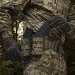 Тактичні рукавички Glotac, шкіряні. Посилені вставки на кісточках. Колір Олива 7