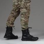 Берці зимові тактичні високі WarFlex. Шкіряні. Підвищена міцність. Чорного кольору 3