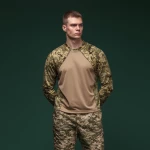 Тактична сорочка Base Combat Shirt з довгим рукавом. Піксель/Койот 2