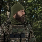 Флісовий баф FrostWrap зі щільністю 280/м2. Теплоізоляція Slimex. Колір олива 6