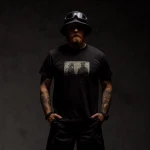 Футболка чоловіча Basic Military. Gasmask Grins. Cottone/Elastane, чорний 2