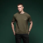 Футболка Basic Military T-shirt. Cotton and Elastane, олива 2