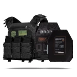 Бронежилет збільшений 3 класу (PRO) XL. Вага 3.7 кг. Поліетиленові плити 1.29 кг. Чорний