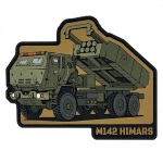 Патч (шеврон) «M142 HIMARS» від Patch hunter. М’який ПВХ пластик. Койот