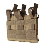 Тройной эластичный подсумок для магазинов АК/АR открытого типа с креплением MOLLE. Койот 2