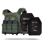 Бронежилет збільшений 3 класу (PRO) L. Вага 3.4 кг. Поліетиленові плити 1.14 кг. Олива