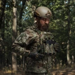 Тройной эластичный подсумок для магазинов АК/АR открытого типа с креплением MOLLE. Мультикам 5