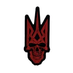 Патч (шеврон) «Тризуб Skull» R3ICH. М’який ПВХ пластик. Червоний