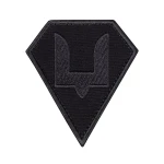 Шеврон (нашивка) двозуб Сил спеціальних операцій ЗСУ, 9х7.5 см. Сіро-чорний