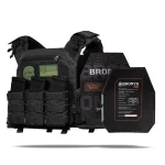 Бронежилет 3 класу (PRO). Вага 3.1 кг. Поліетиленові плити 0.99 кг. Чорний