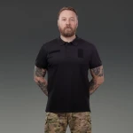 Футболка-поло тактична Ukrarmor Polo Reflex. Cotton. Колір Чорний 2