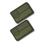 Шеврон флаг Украины с гербом. Мягкий ПВХ пластик. Олива 2