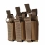 Тройной эластичный подсумок для магазинов АК/АR открытого типа с креплением MOLLE. Койот